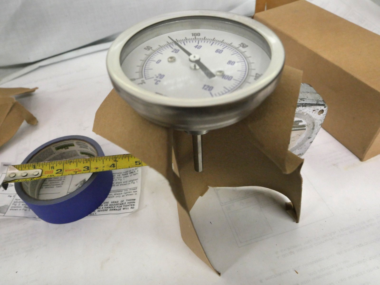 TRERICE B8320227 Thermometer 0/250F, &-20/120C Stainless Steel Quality 1/2NPT