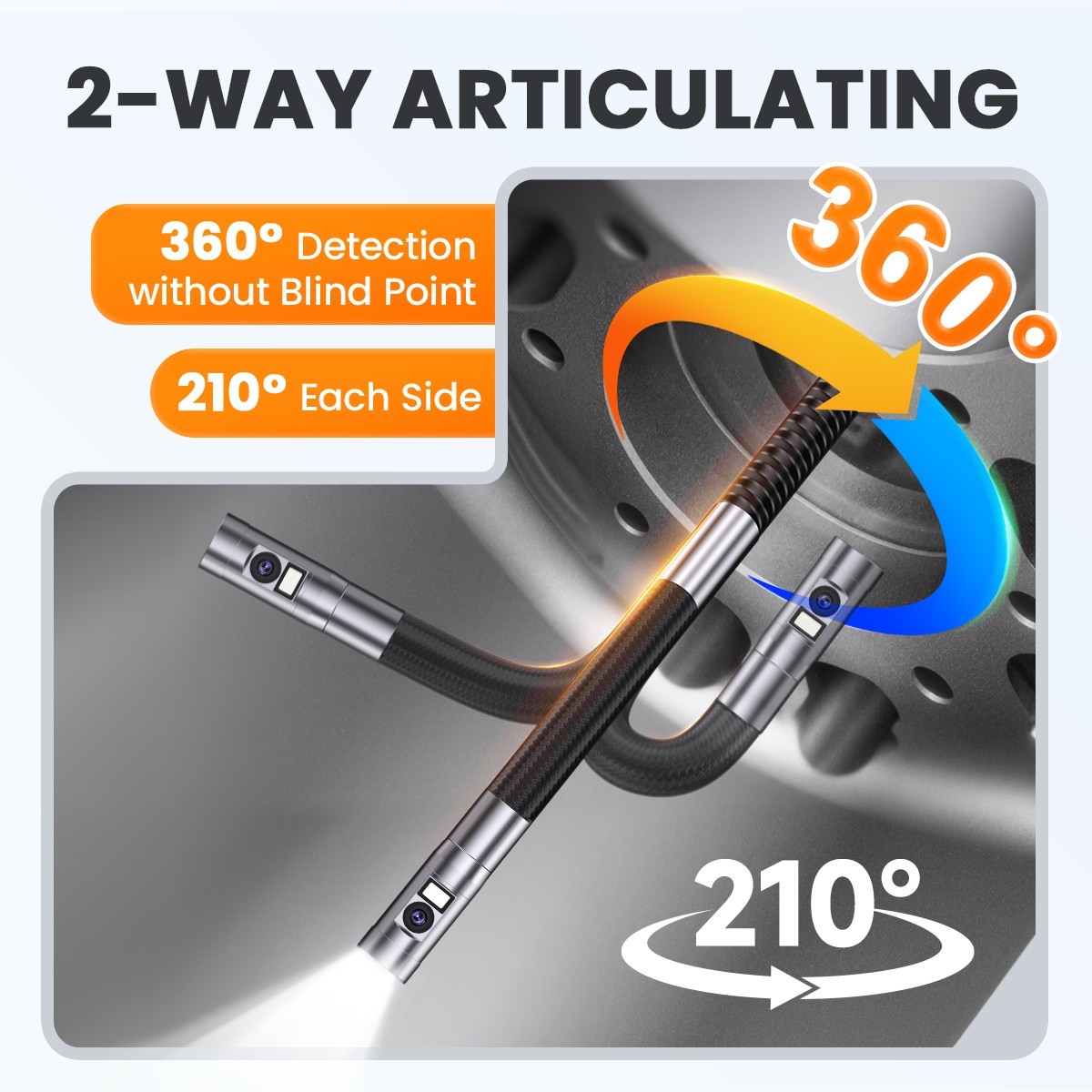 2M Endoscope Camera with Light HD Borescope Inspection Waterproof For Android