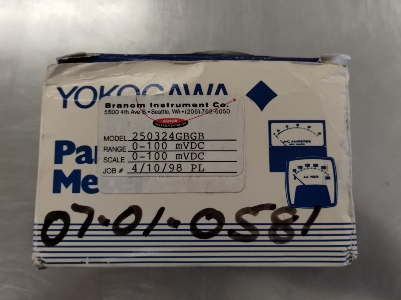 Yokogawa Panel Meter 100mV DC 3.5in. 250-324-GBGB