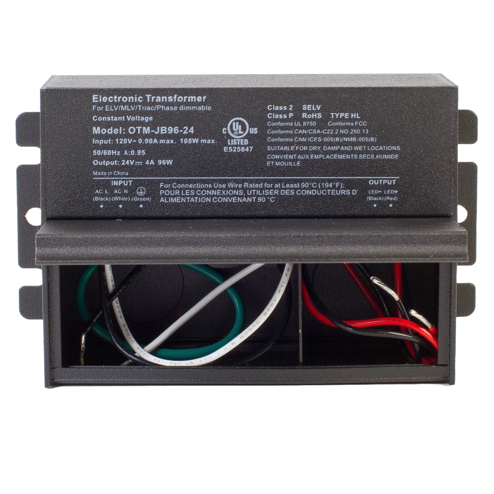 24V 96W TRIAC MLV ELV DIMMABLE POWER SUPPLY Mini size LED DRIVER 4 Amp UL LISTED