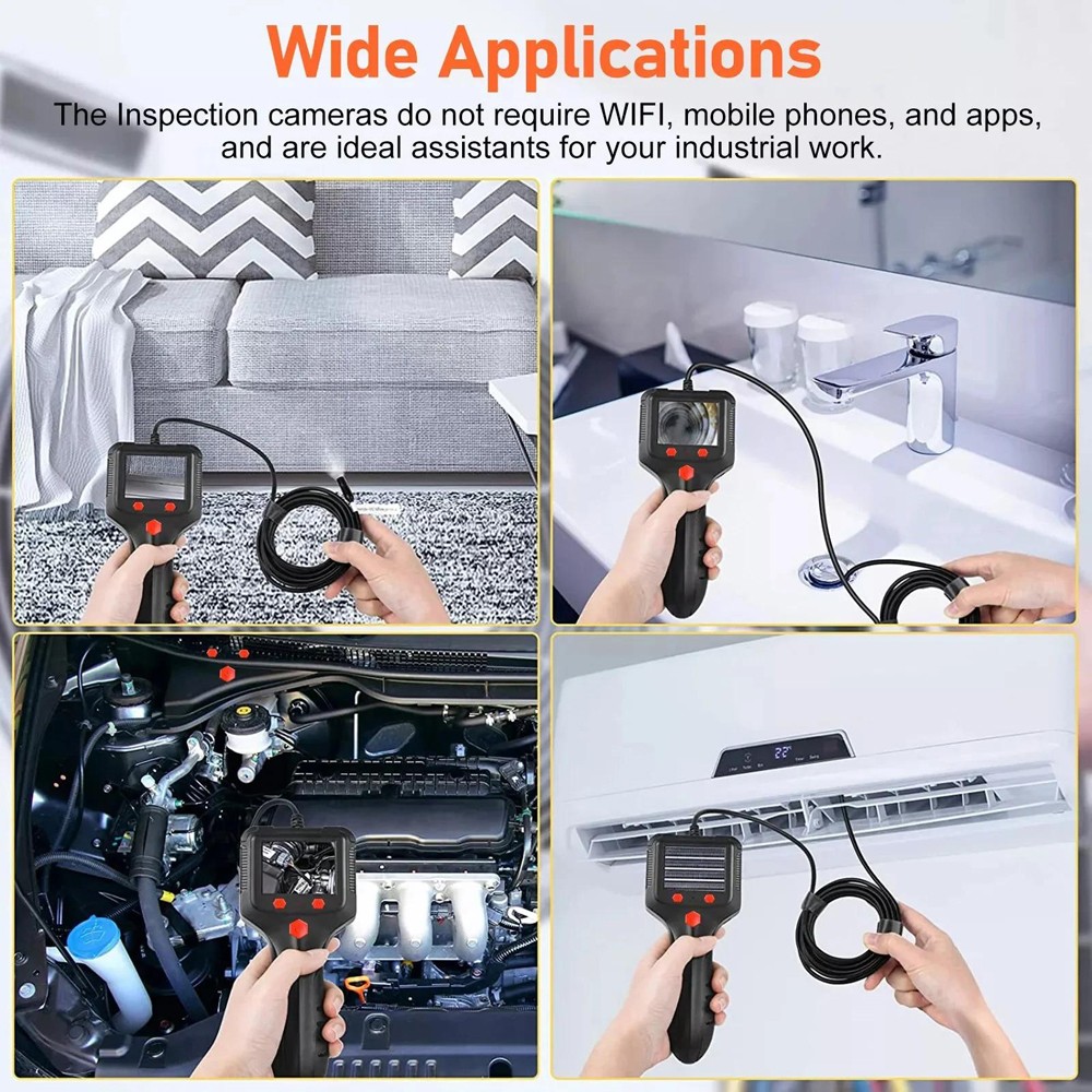 1080P HD LED Handheld Industrial Endoscope 8mm Borescope Snake Camera Inspection