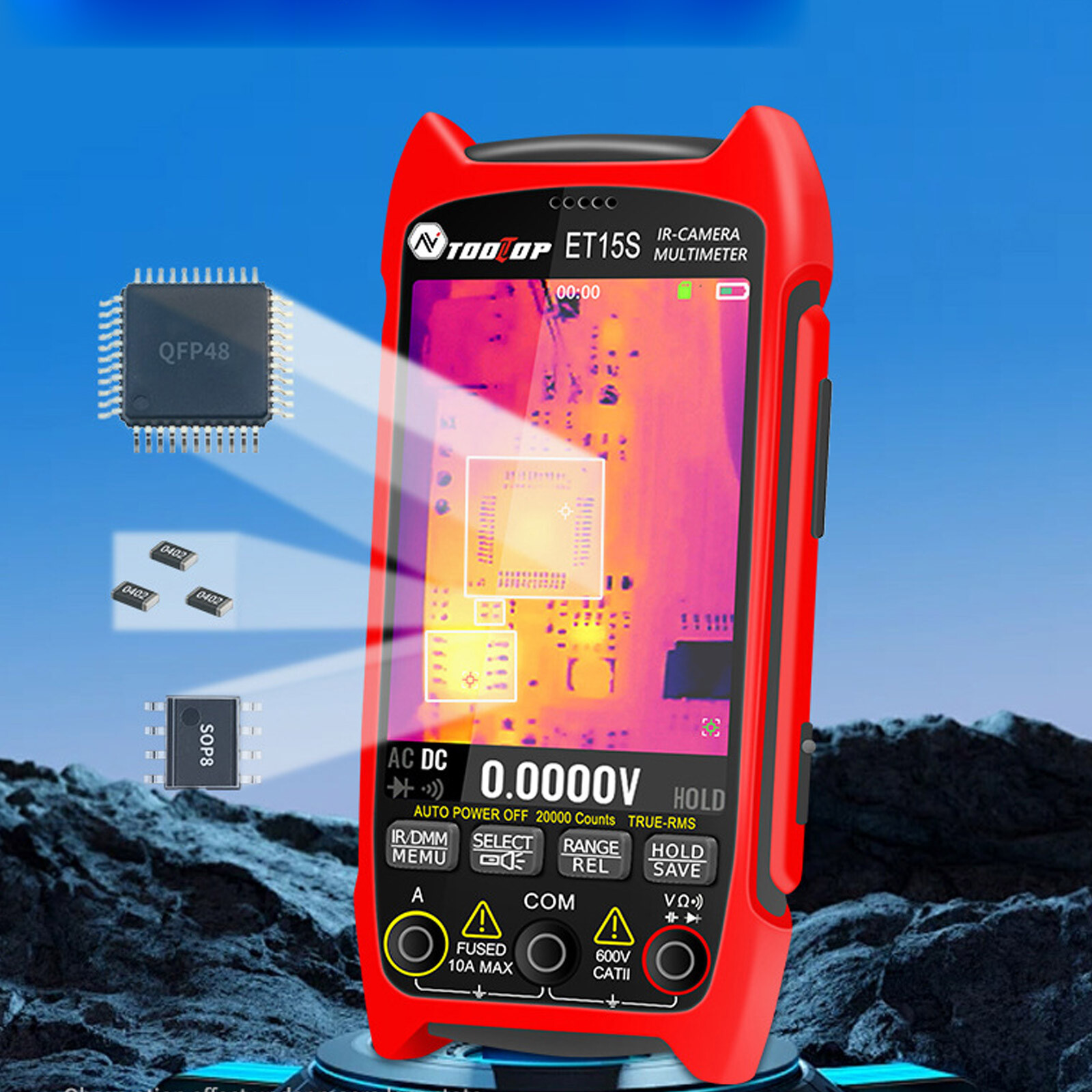 2IN1 Thermal Imager IR Camera Multimeter 256*192 3.5Inch Screen Voltmeter USB PC