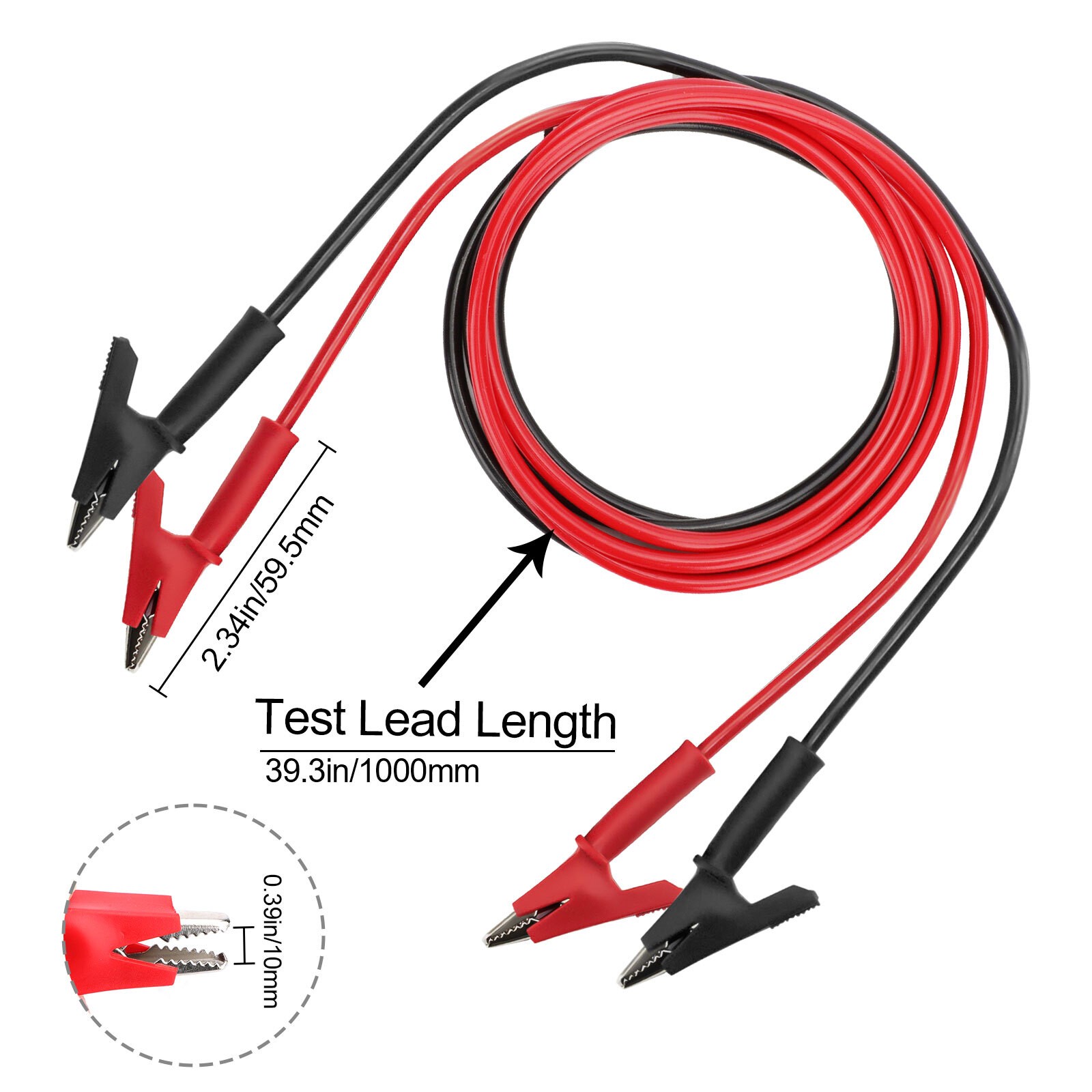 Alligator Clips Electrical Test Leads Set, 15A Jumper Wires Heavy Duty with Prot