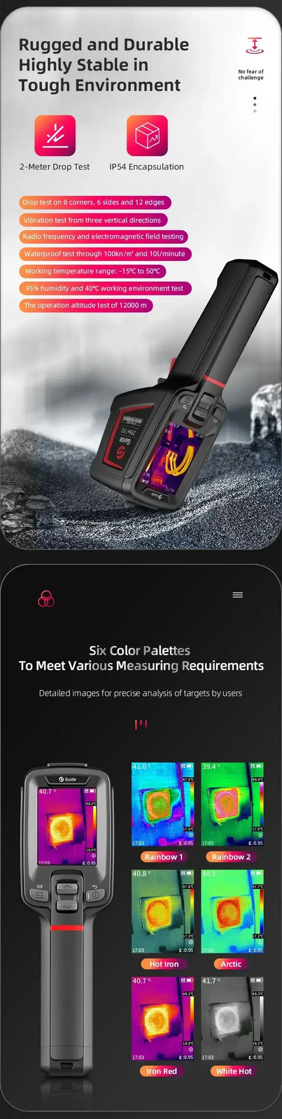 Guide PC230 Thermal Camera Imager 256×192 Infrared Leakage Tracking Inspection