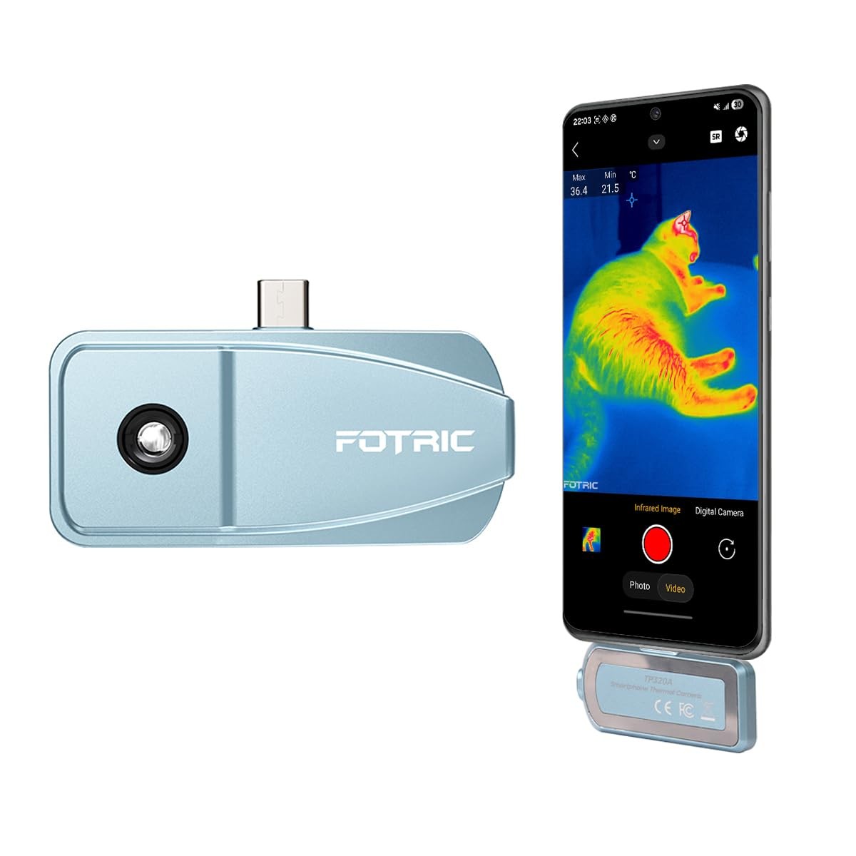 640*480PX -20°F~550°F Outdoor Thermal Imaging Camera for Android Phone USB-C