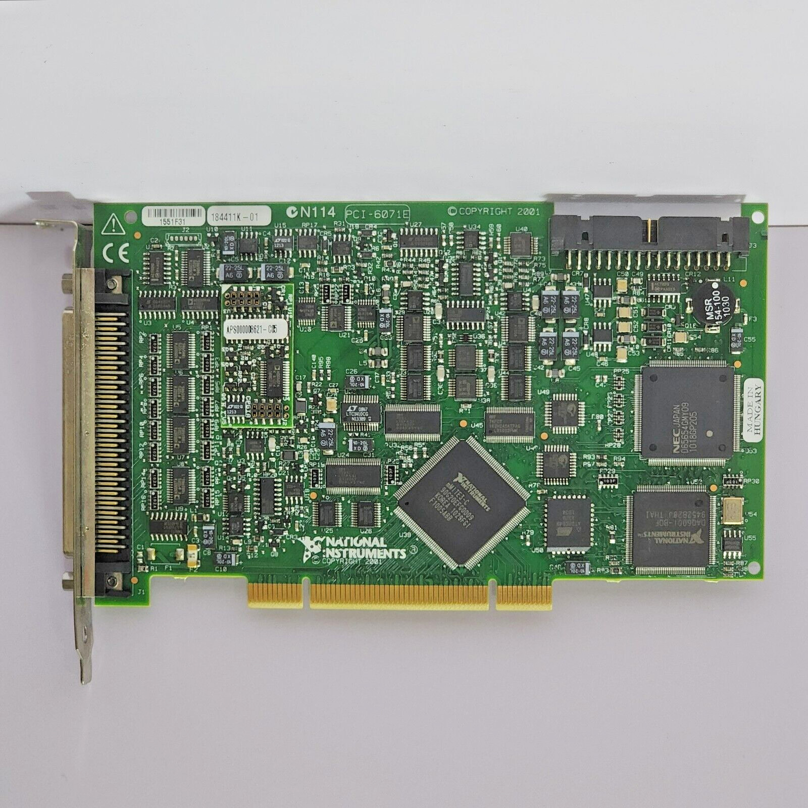 NATIONAL INSTRUMENTS PCI-6071E DAQ CARD 32 DIFF MULITIPLEXED ANALOG S/N:184411K