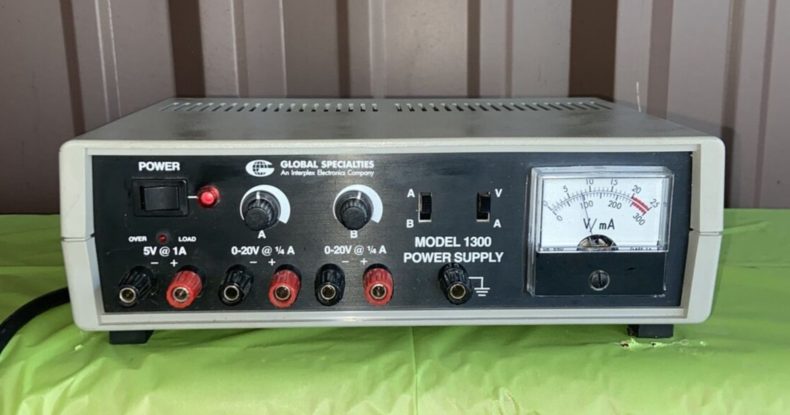 Global Specialities Model 1300 Power Supply 5V@1A 0-20V@1/4A