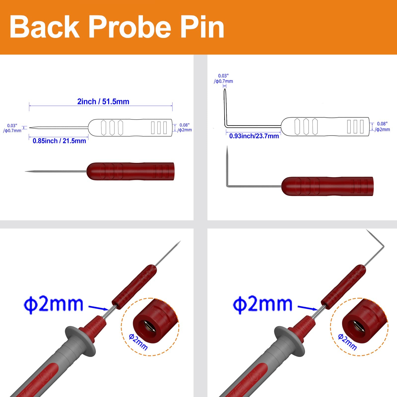 Makeronics 12-in-1 Multimeter Test Lead Kit with Magnet Hanger red