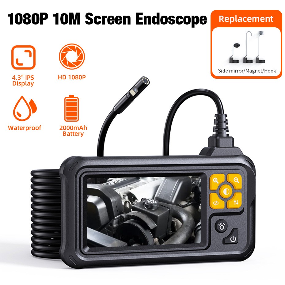 IP67 Waterproof Inspection Camera 4.3 Inch 1080P 8LED Light 10M Cable Industrial