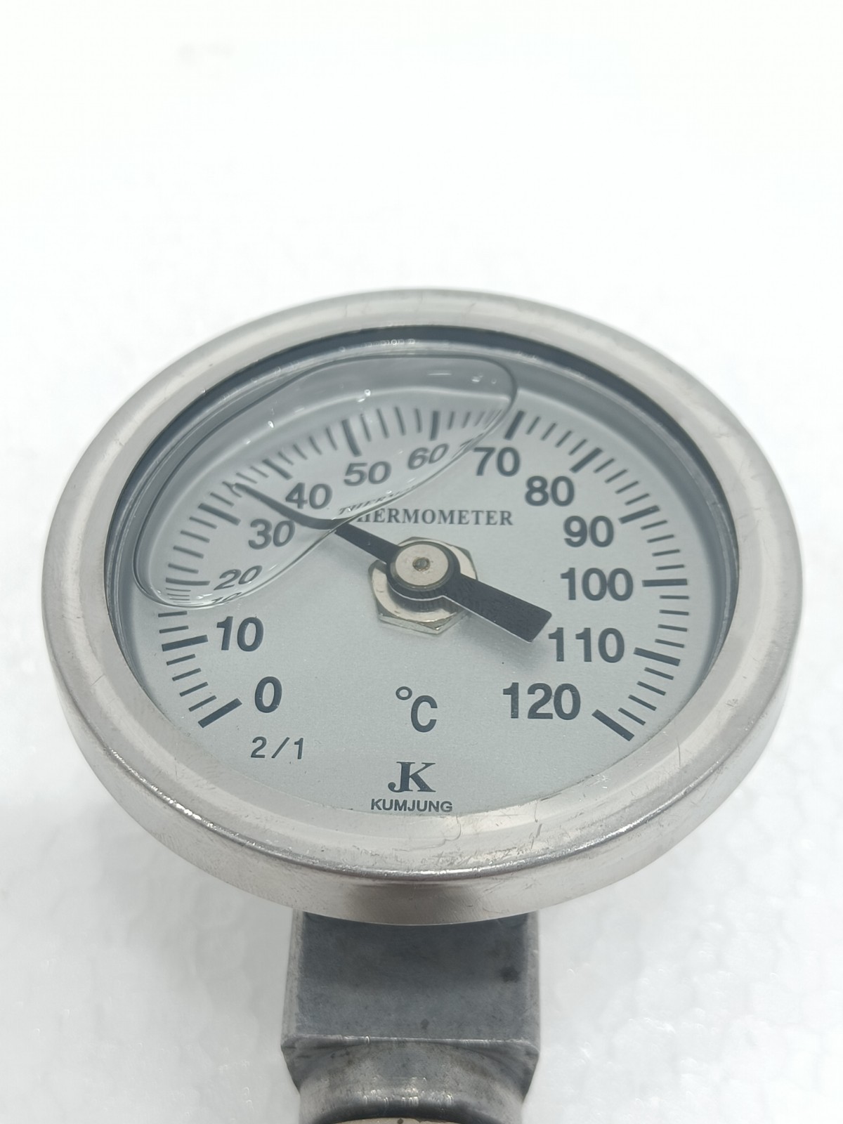 KUMJUNG INDUSTRIAL THERMOMETER 0–120°C – THERMOWELL PROBE–S/N 0602348 FAST SHIP