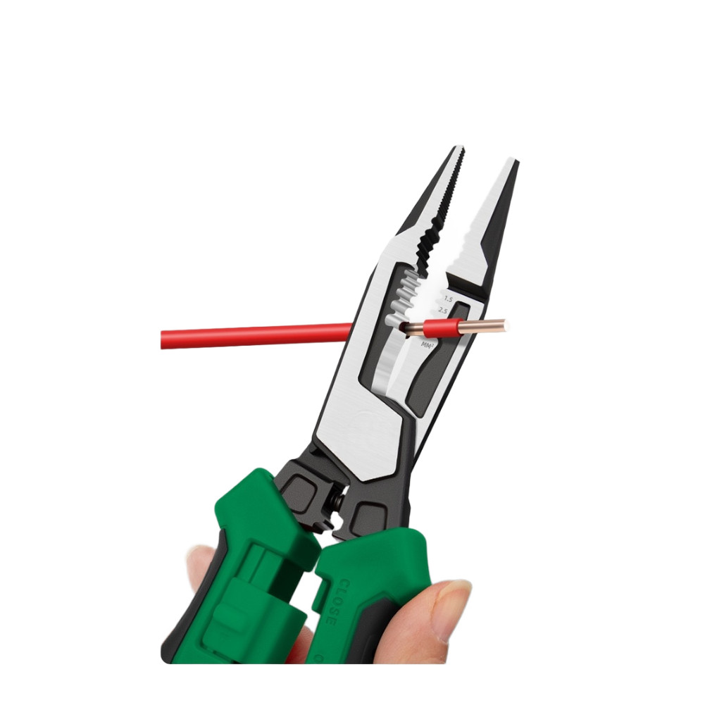Wire Stripper Pliers with Dual Color LED Digital Display for Electricians