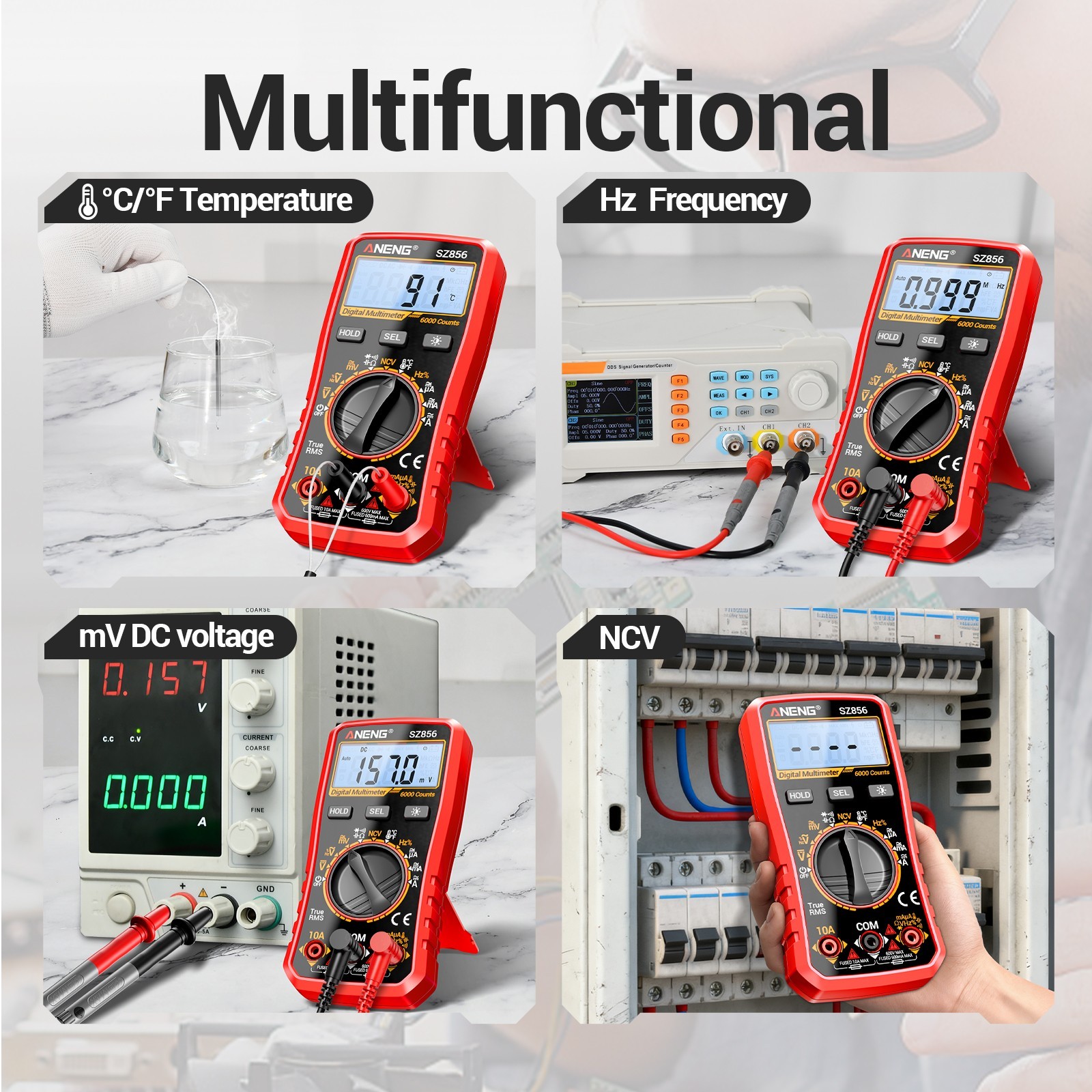 ANENG True RMS Digital Multimeter Auto Range 6000 Counts AC DC Electric Tester