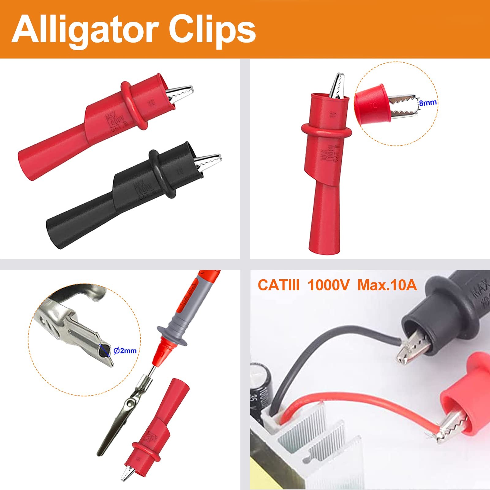 Makeronics 12-in-1 Multimeter Test Lead Kit with Magnet Hanger red
