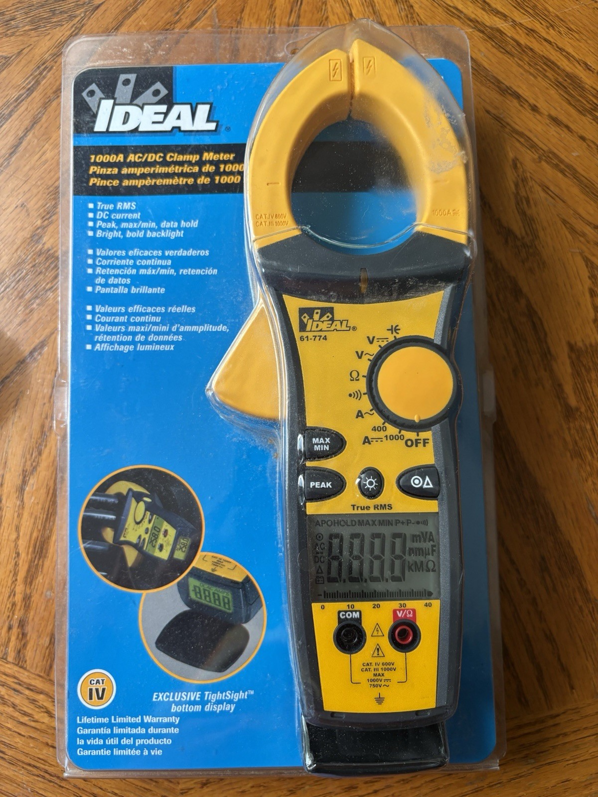 NEW IDEAL 61-774 Industrial Clamp Meter 1000AAC w/TRMS, DC Current, Capacitance