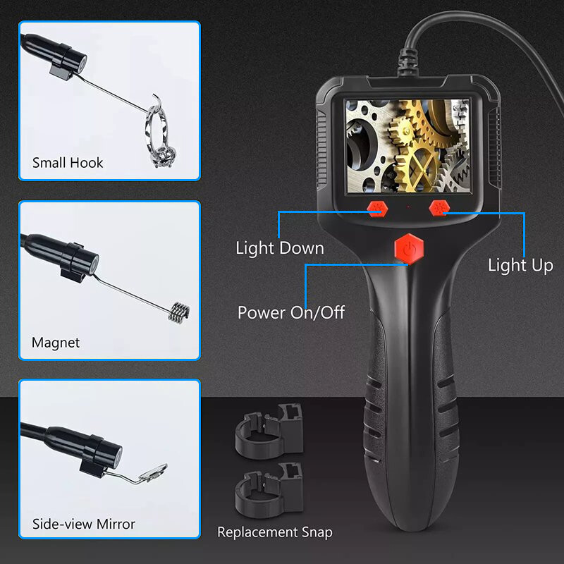 HD 1080P LED Handheld Industrial Endoscope Borescope 8mm Inspection Snake Camera
