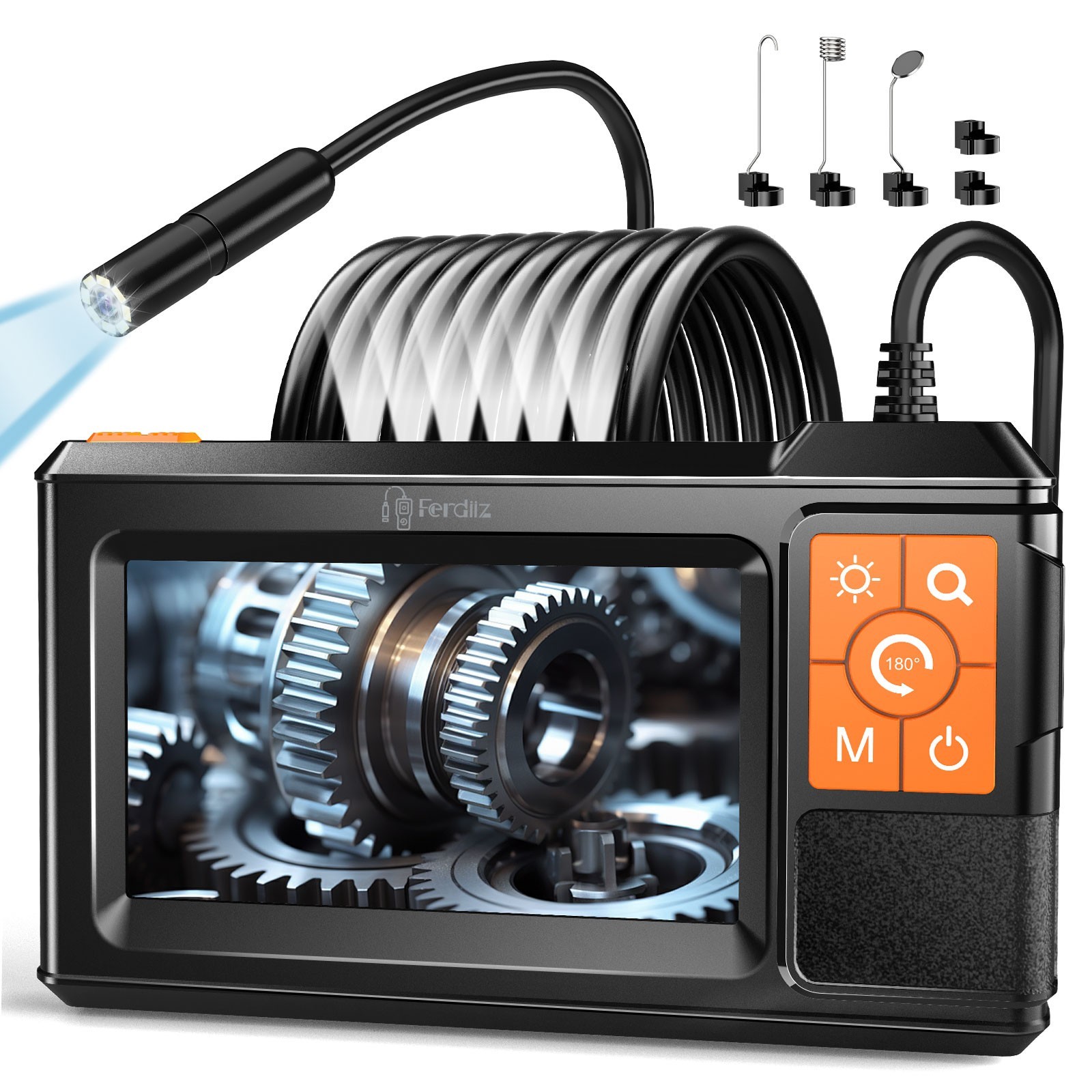 New HD Borescope Camera–1920P Resolution, 16.4ft Cable,8 LEDs For Automotive DIY