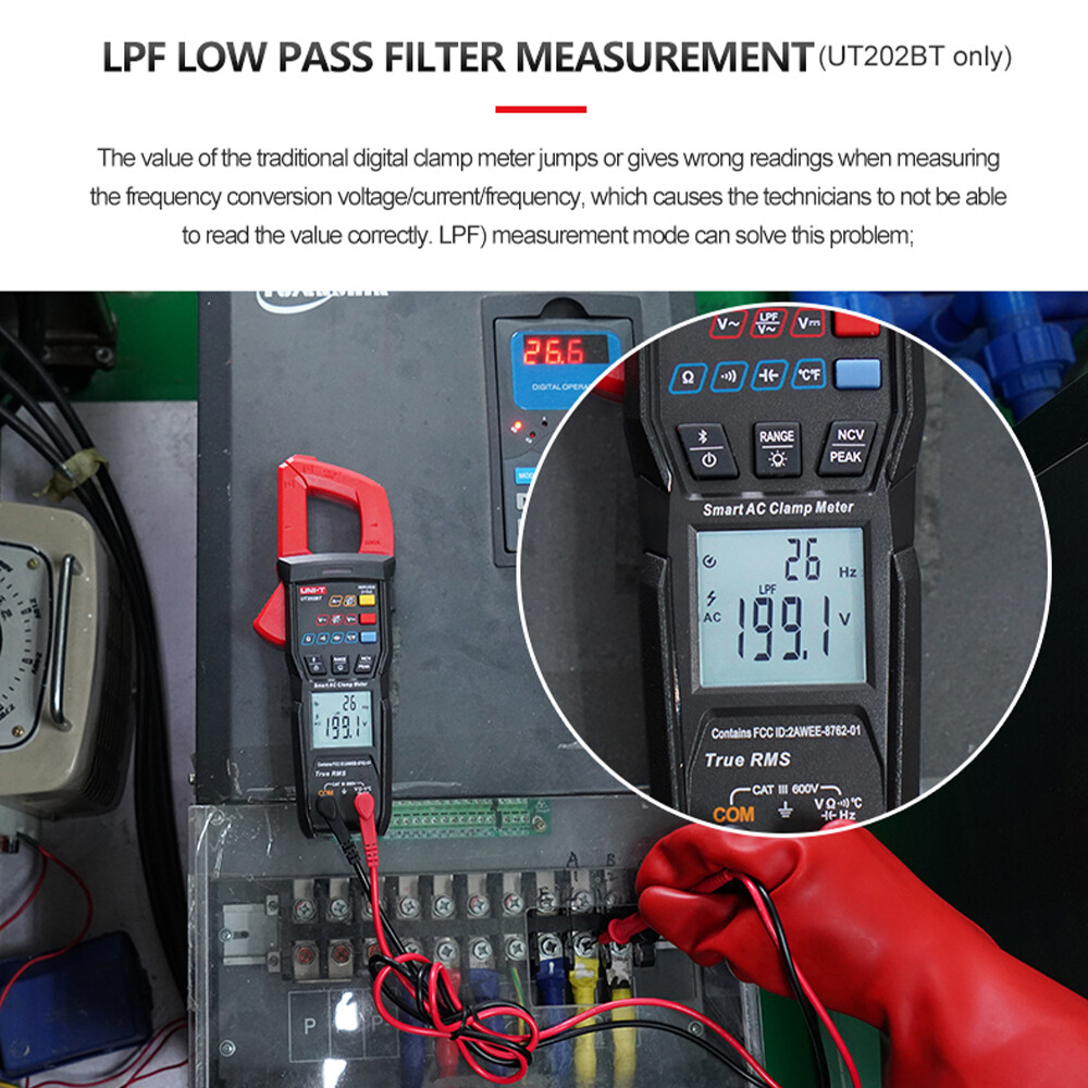 UNI-T Clamp Meter Digital Multimeter Bluetooth T-RMS L.P.F Inrush Current Tester