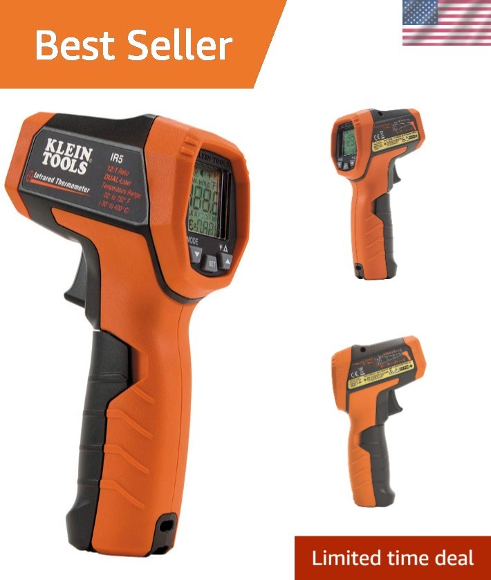 Digital Infrared Thermometer Gun with Dual Laser Targeting & Backlit Display