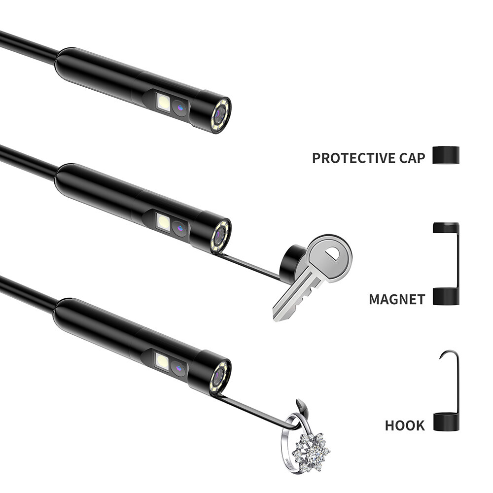 Dual Lens Borescope Endoscope Inspection Camera for iPhone iPad Samsung Android