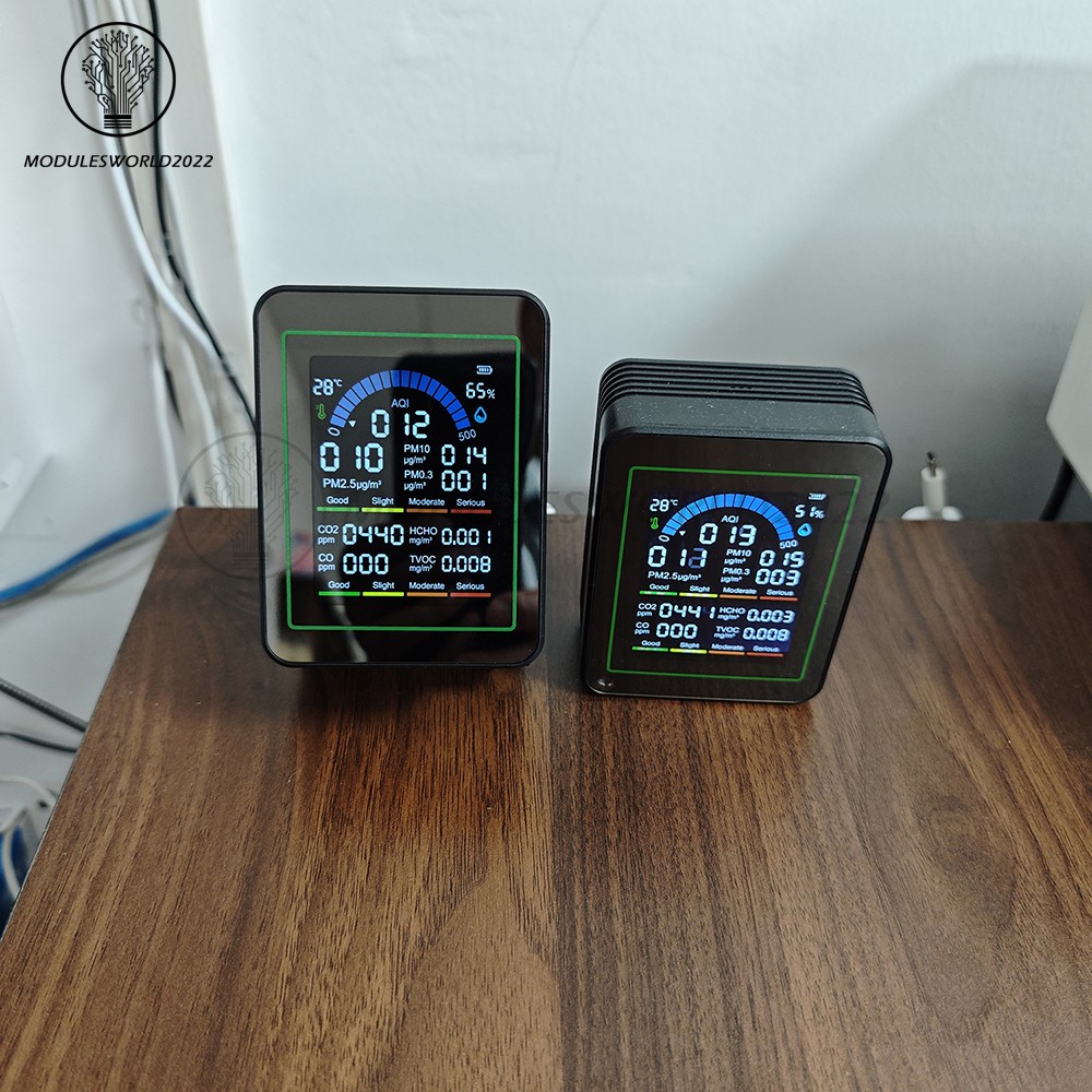 10-in-1 Air Quality Detector PM2.5 PM10 PM HCHO TVOC CO CO2 Formaldehyde Monitor
