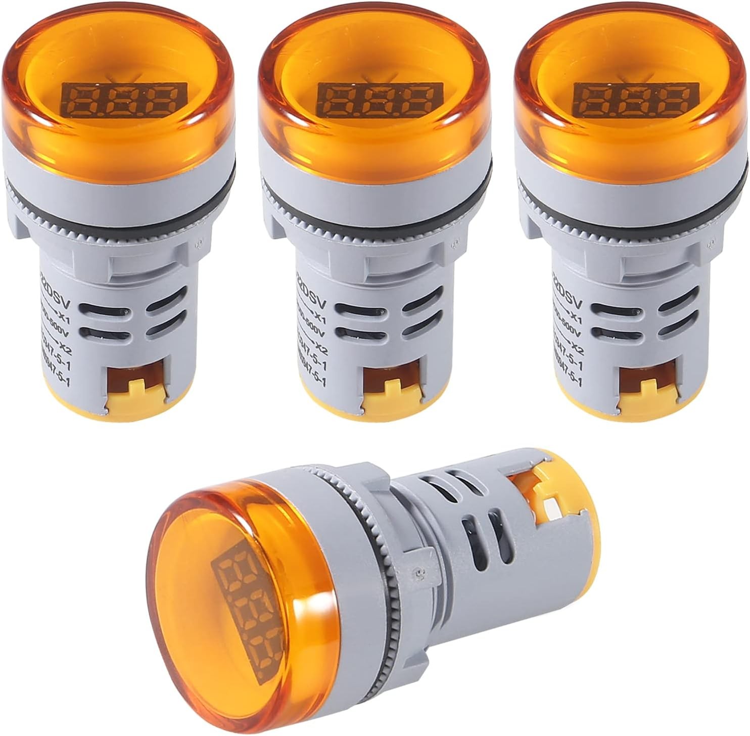 4PCS Round LED Voltage Meter Indicator Digital LED Display Voltmeter AC 60-500V