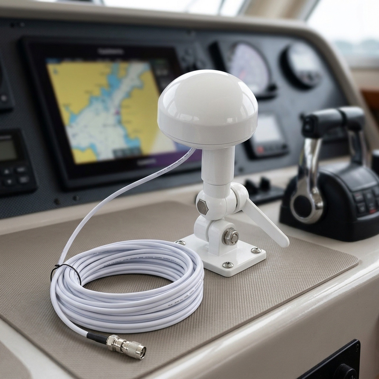 Marine GPS Antenna with TNC Male to BNC Female Adapter and 10 Meter Cable