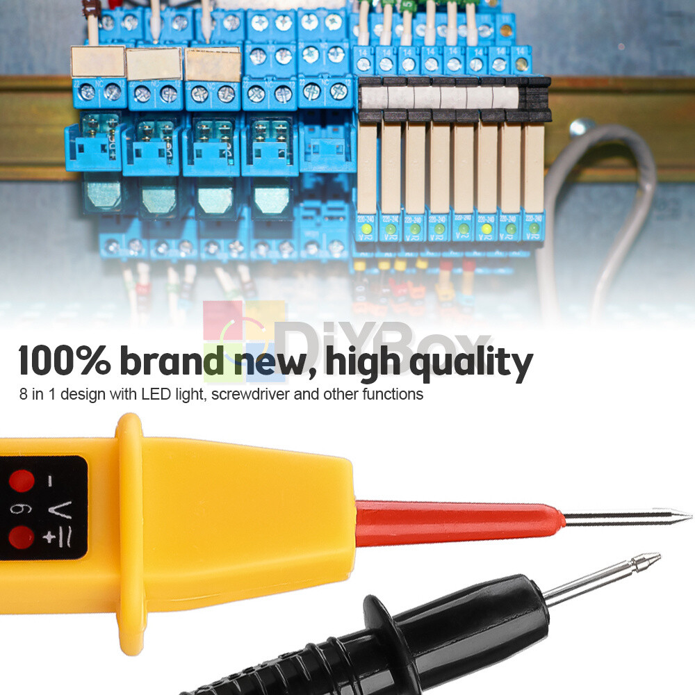 8-In-1 Tester Voltage AC DC 6-380V Auto Electrical Pen Detector With LED Light