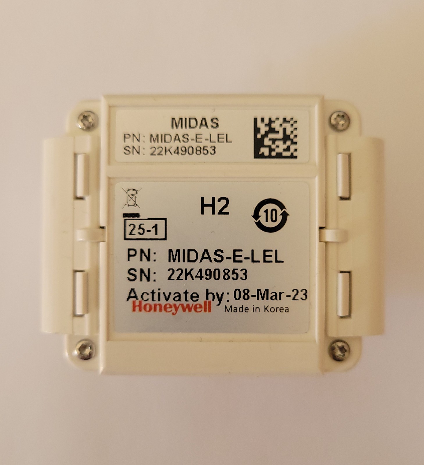 Honeywell MIDAS-E-LEL Gas Detector Sensor Cartridge Open box, 2 Years Remaining