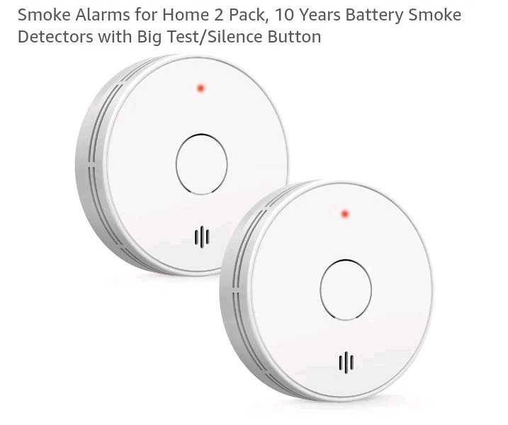 2x New Smoke Alarms 10 Years Battery Sealed Battery For Home,Business,Office,