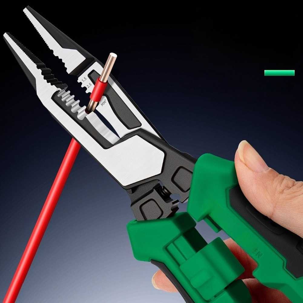 Wire Stripper Pliers with Dual Color LED Digital Display for Electricians