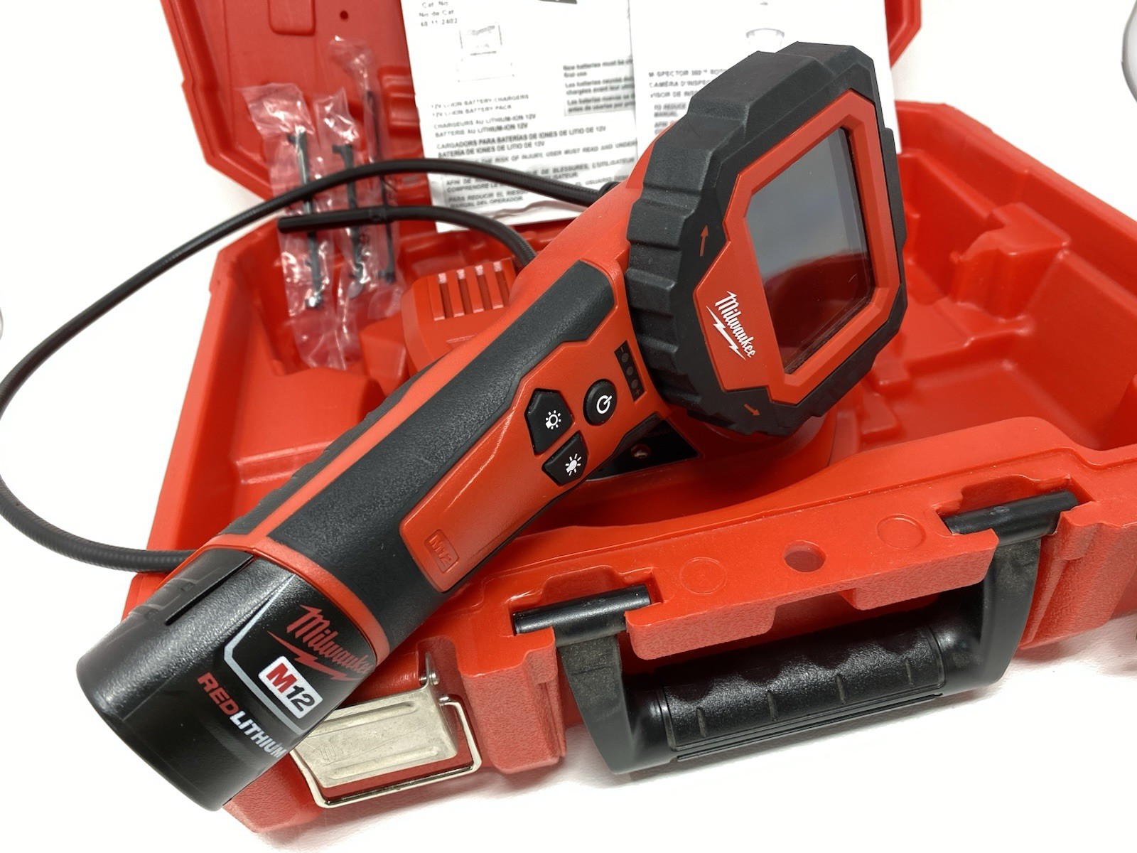 Milwaukee 2313-21 M12 Cordless Digital Inspection 360 Camera Kit & Case CLEAN!