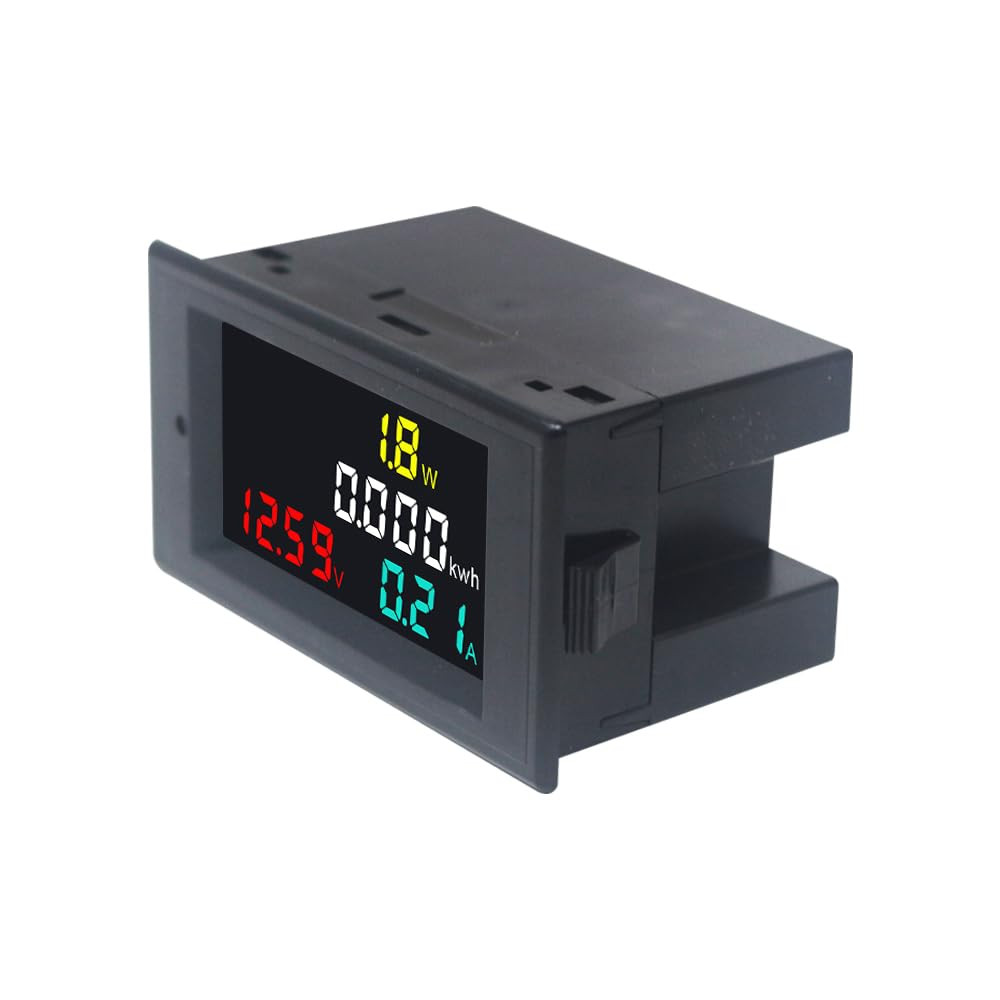 DC 7-20V 20A Voltmeter Ammeter, 4 in 1 Multimeter Panel Kwh Amp Watt Volt Meter,