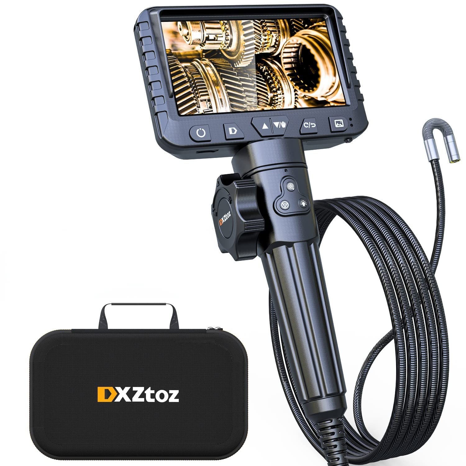 Two-Way Articulating Borescope with Light, 1080P Industrial Endoscope Inspect…