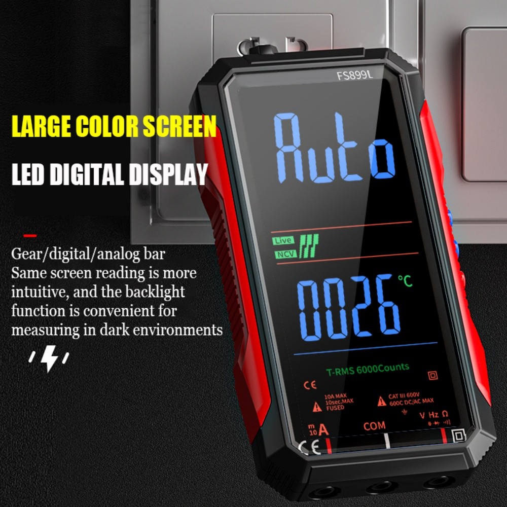 6000 Counts Digital Multimeter Tester Auto-Ranging TRMS Voltmeter Colour Display