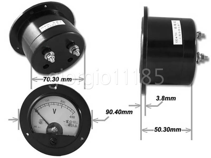 US Stock DC 0 ~ 20V Round Analog Volt Pointer Needle Panel Meter Voltmeter