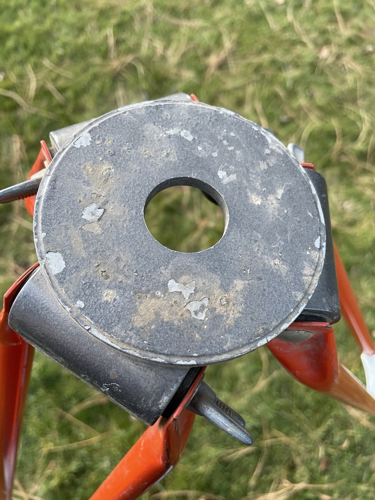 Vintage David White Orange Metal Surveying Surveyor TRIPOD Only Spiked Feet 5ft