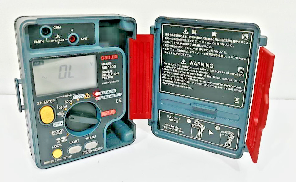 SANWA DIGITAL INSULATION RESISTANCE TESTER (1000V/500V/250V) MG1000