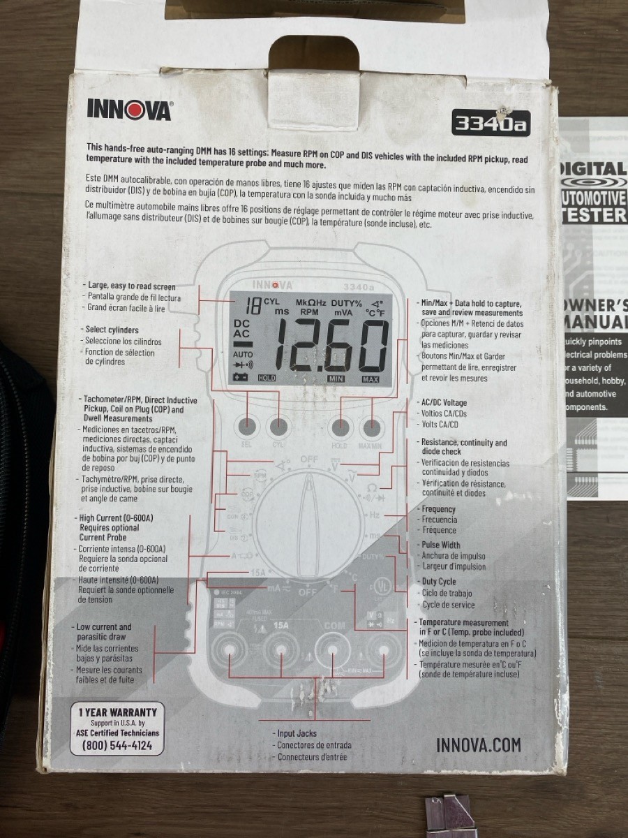 INNOVA 3340A AUTOMOTIVE MULTIMETER DIGITAL TESTER (WCP037515)