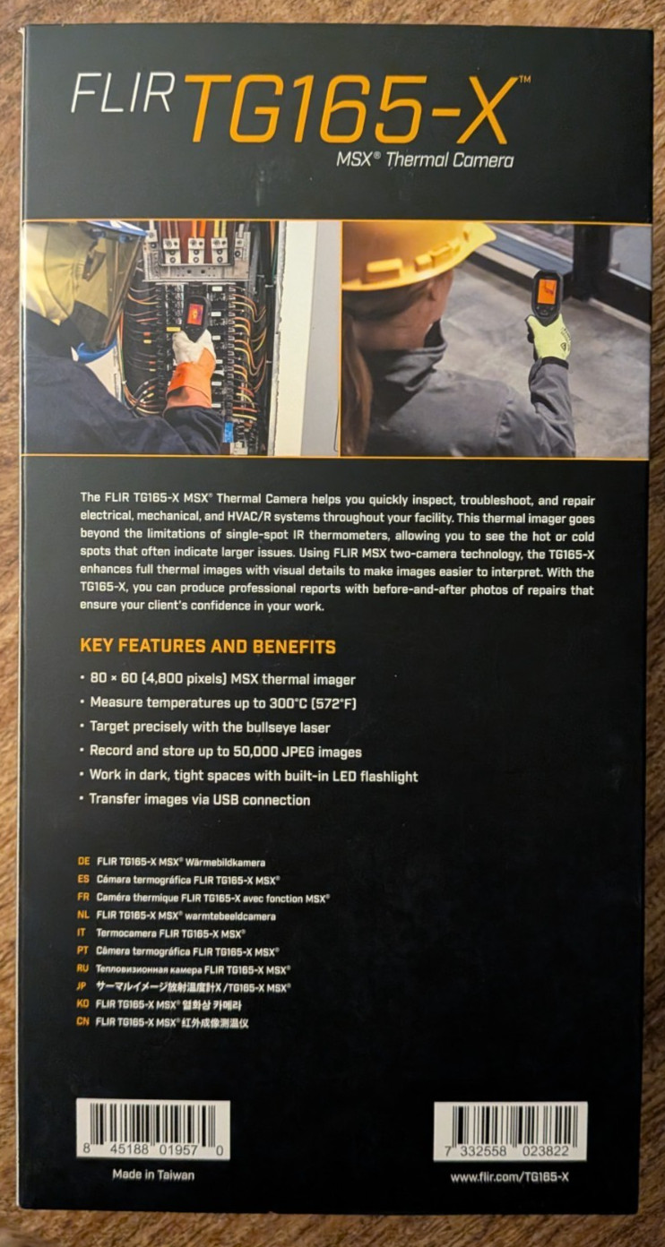 FLIR TG165-X Thermal Camera for Electrical, HVAC, Building Inspection – Open Box