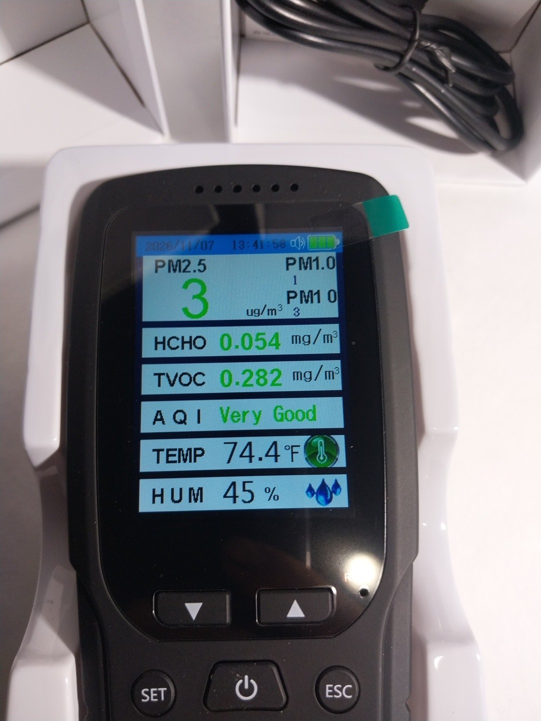Air Quality Monitor 8-in-1, PM2.5/HCHO/TVOC/Temperature/Humidity