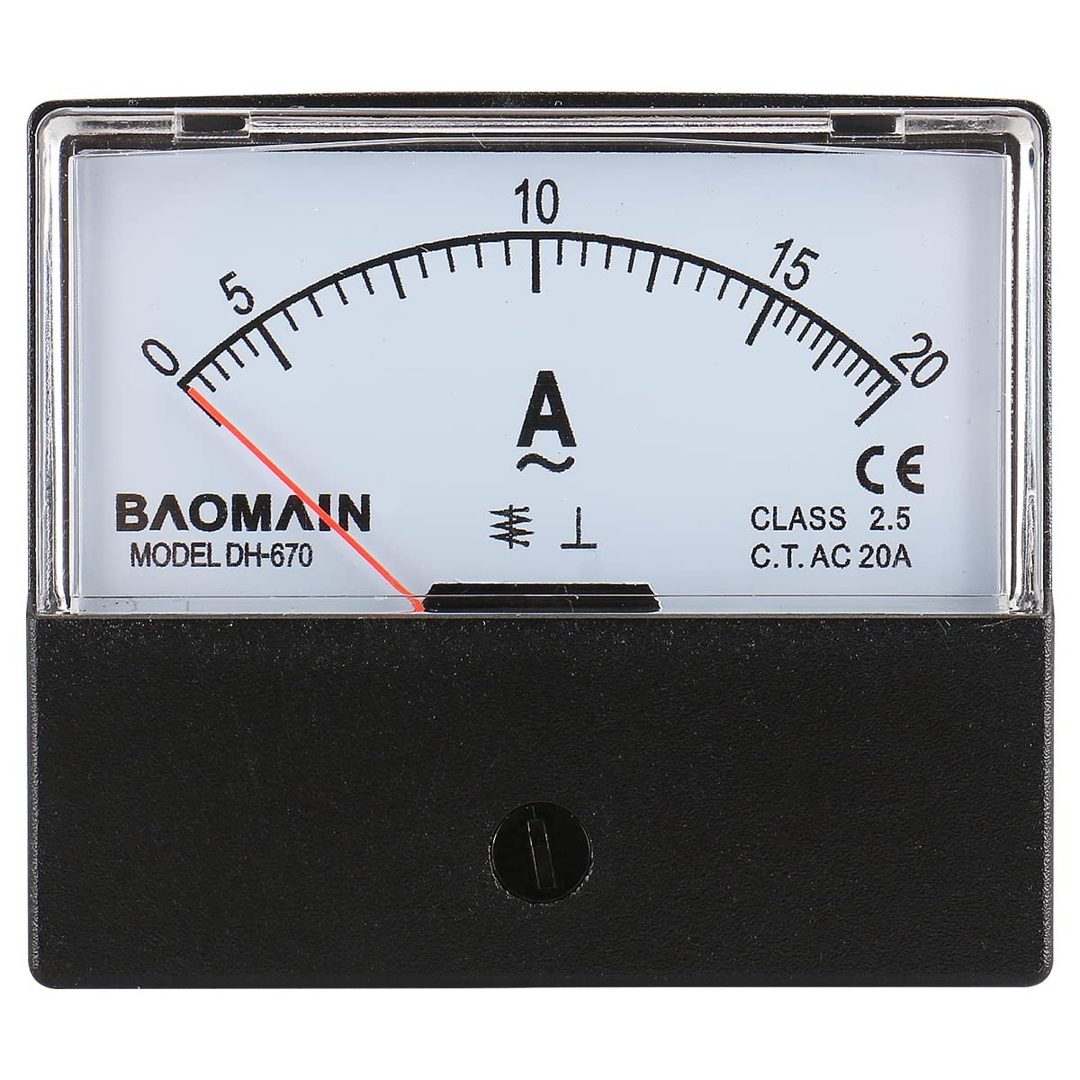AC Amperemeter Panel Meter 020A Rectangular Needle Gauge for Accurate Readings