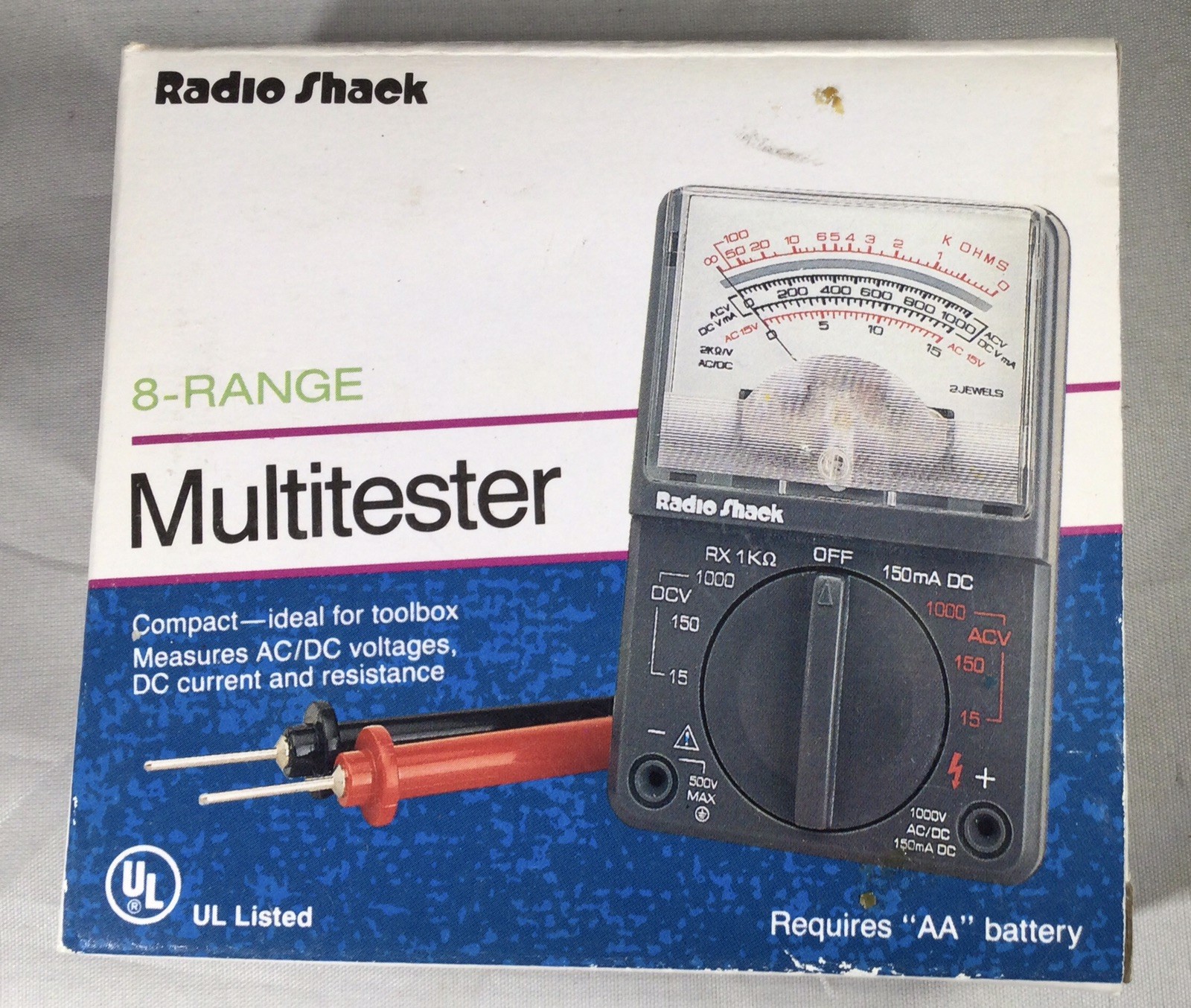 Vintage RadioShack 8 Range Multi Tester 22-218 Multimeter New In Box