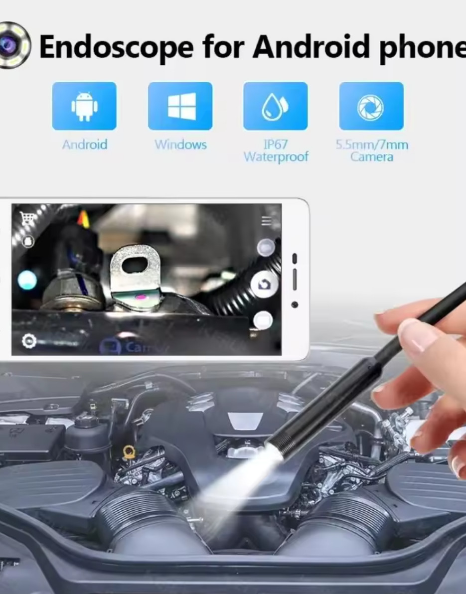 USB Endoscope for OTG Android Phone 5.5mm Borescope Inspection Snake Camera IP67