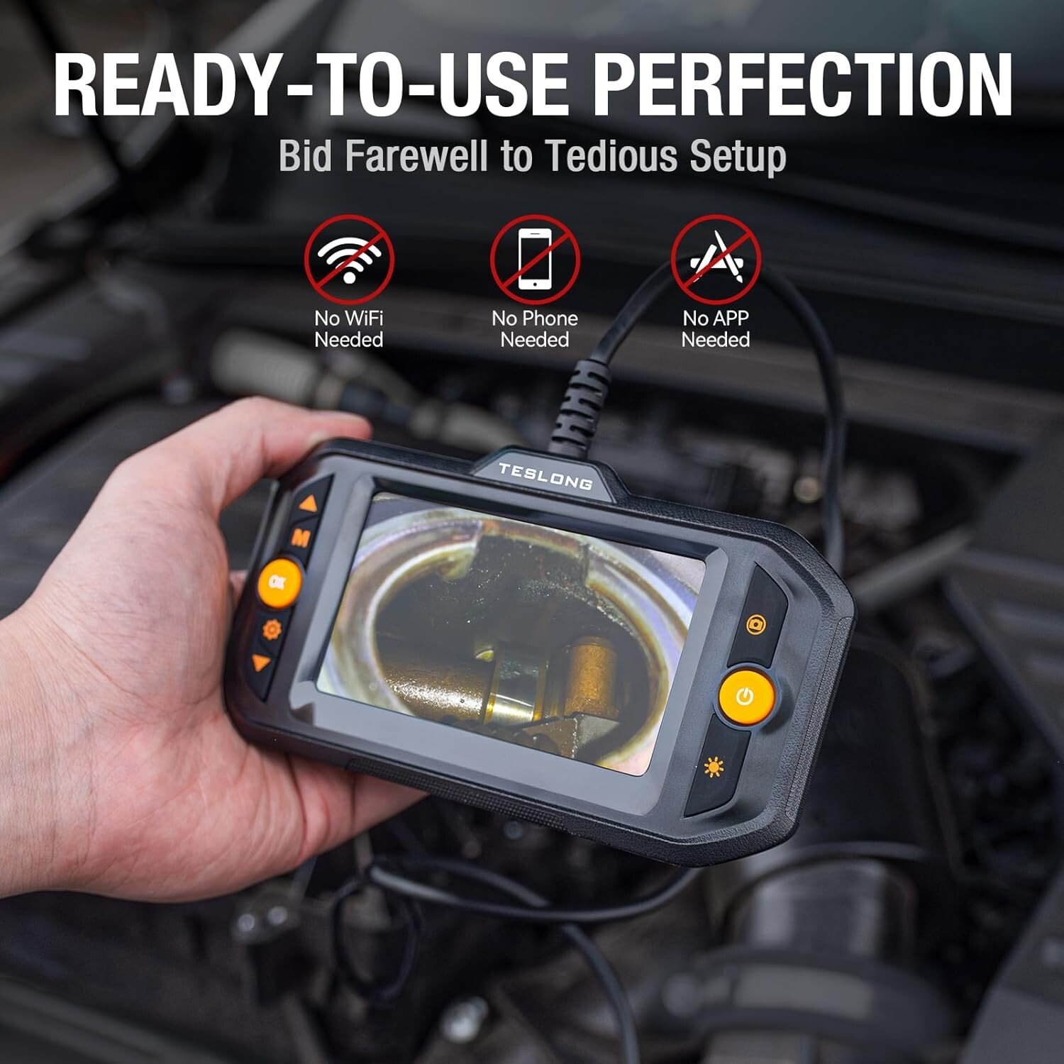 Automotive Endoscope Borescope Inspection Camera 1080P Industrial 4.3inch Screen