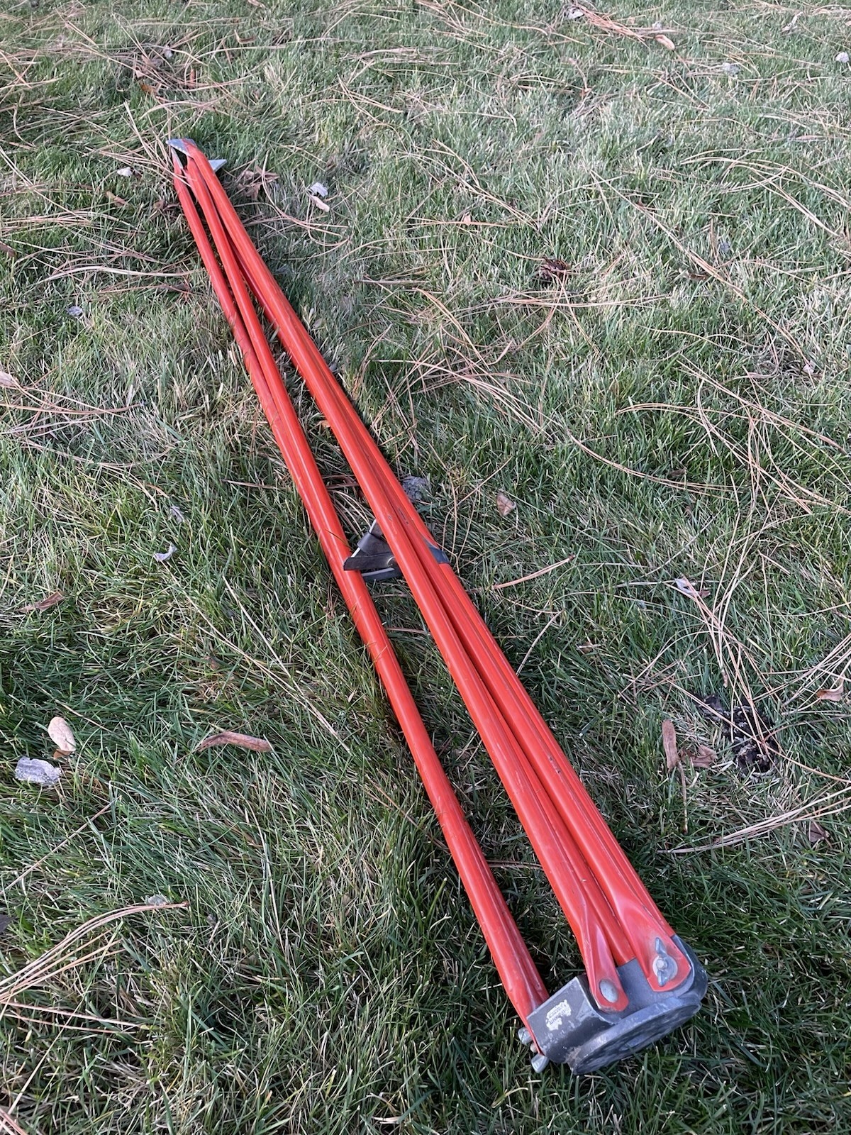 Vintage David White Orange Metal Surveying Surveyor TRIPOD Only Spiked Feet 5ft
