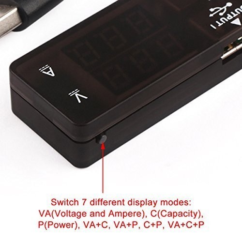 DROK – USB Tester 2.0 Digital Multimeter Dual Output Ports Color Led
