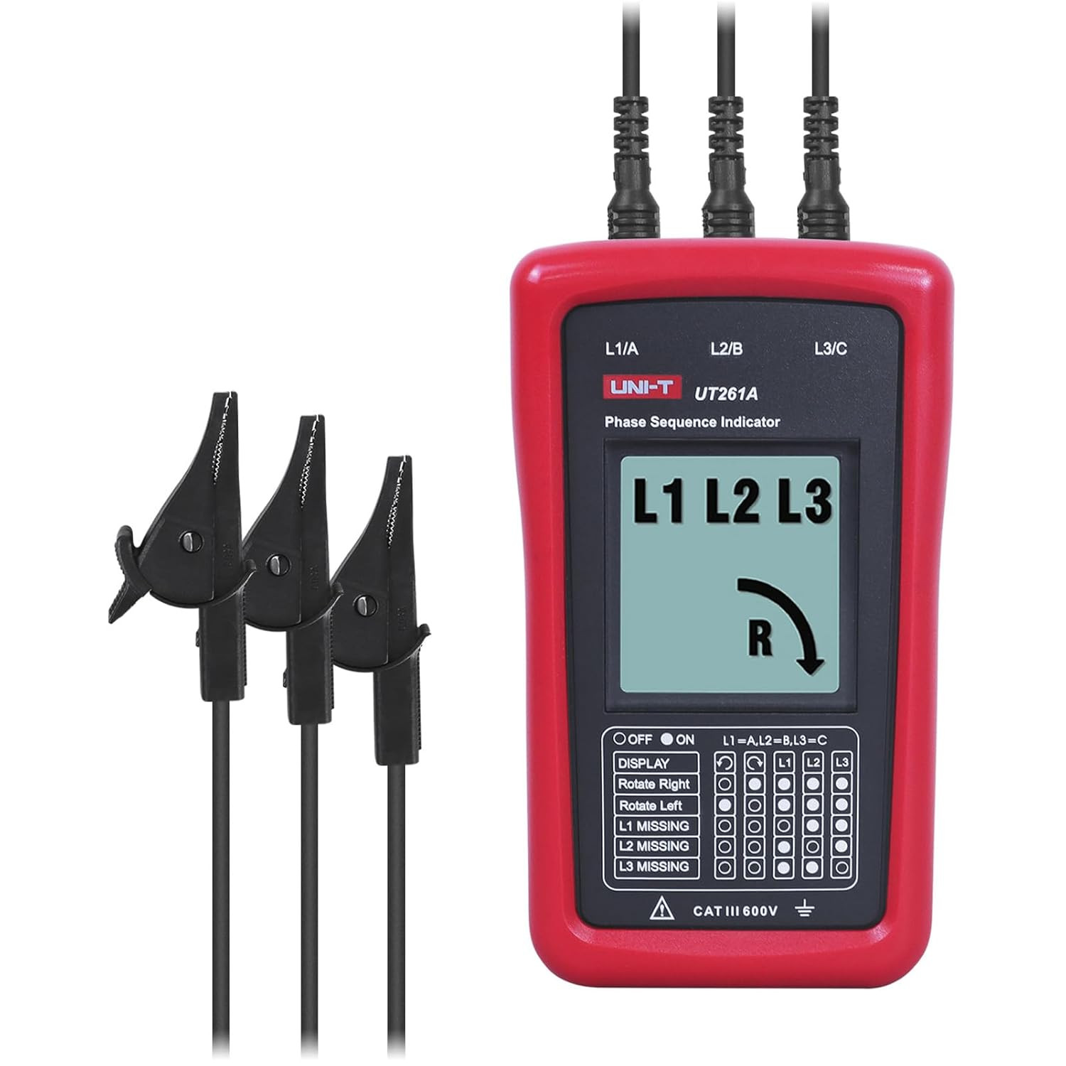 3-Phase Rotation Meter Sequence Tester, AC Phase Sequence Indicator 40V-690V Lac