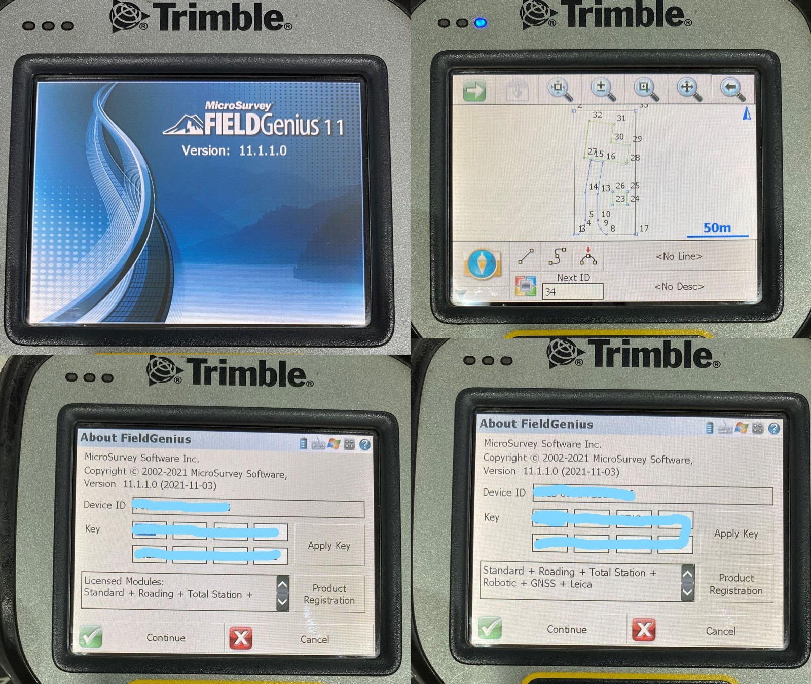 TRIMBLE TSC3 – NO RADIO Carlson SurvCE 6 , Fieldgenius 12 – DATA Controller