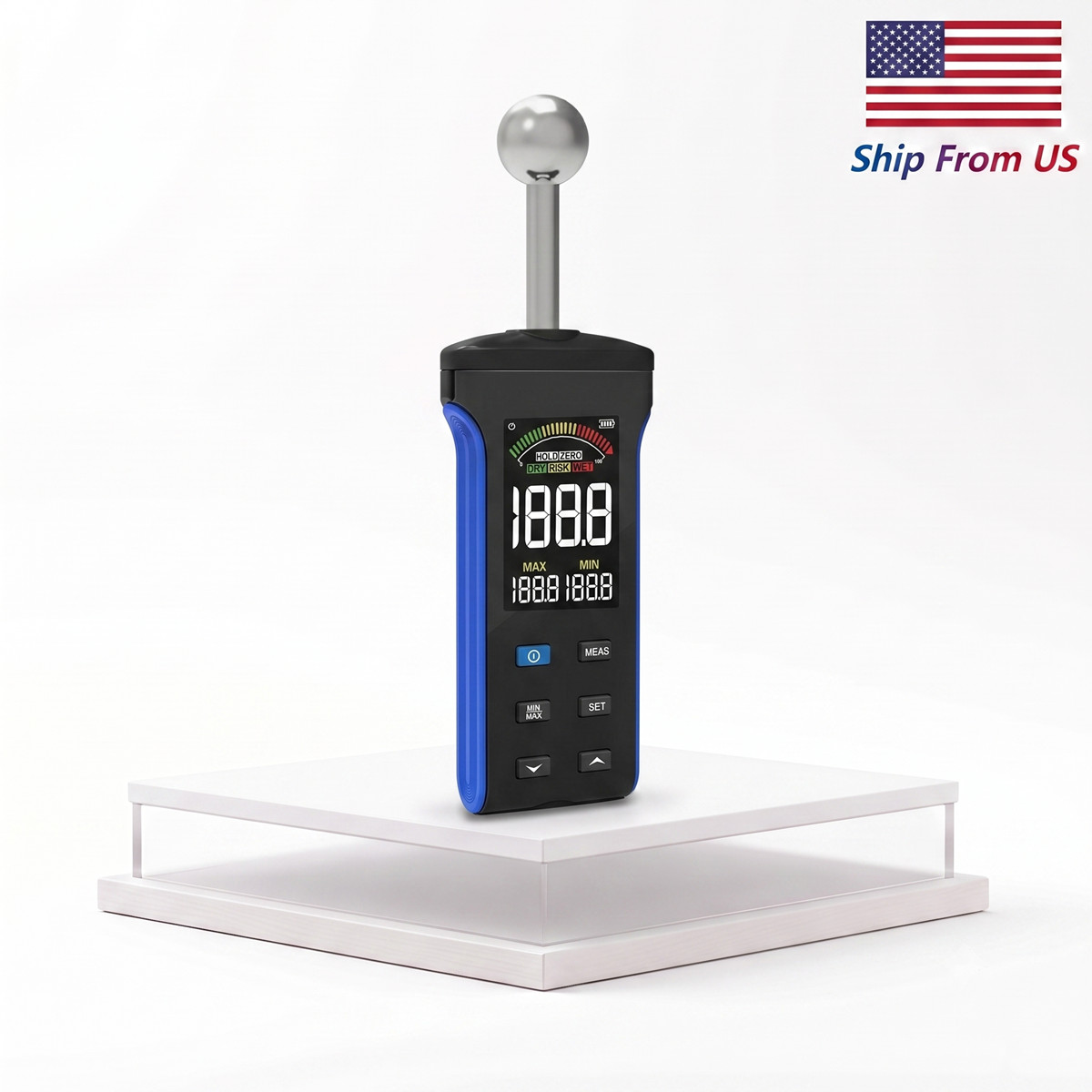 HOLDPEAK Pinless Wood Moisture Meter 20-40mm for Wood Concrete Walls Floor LCD