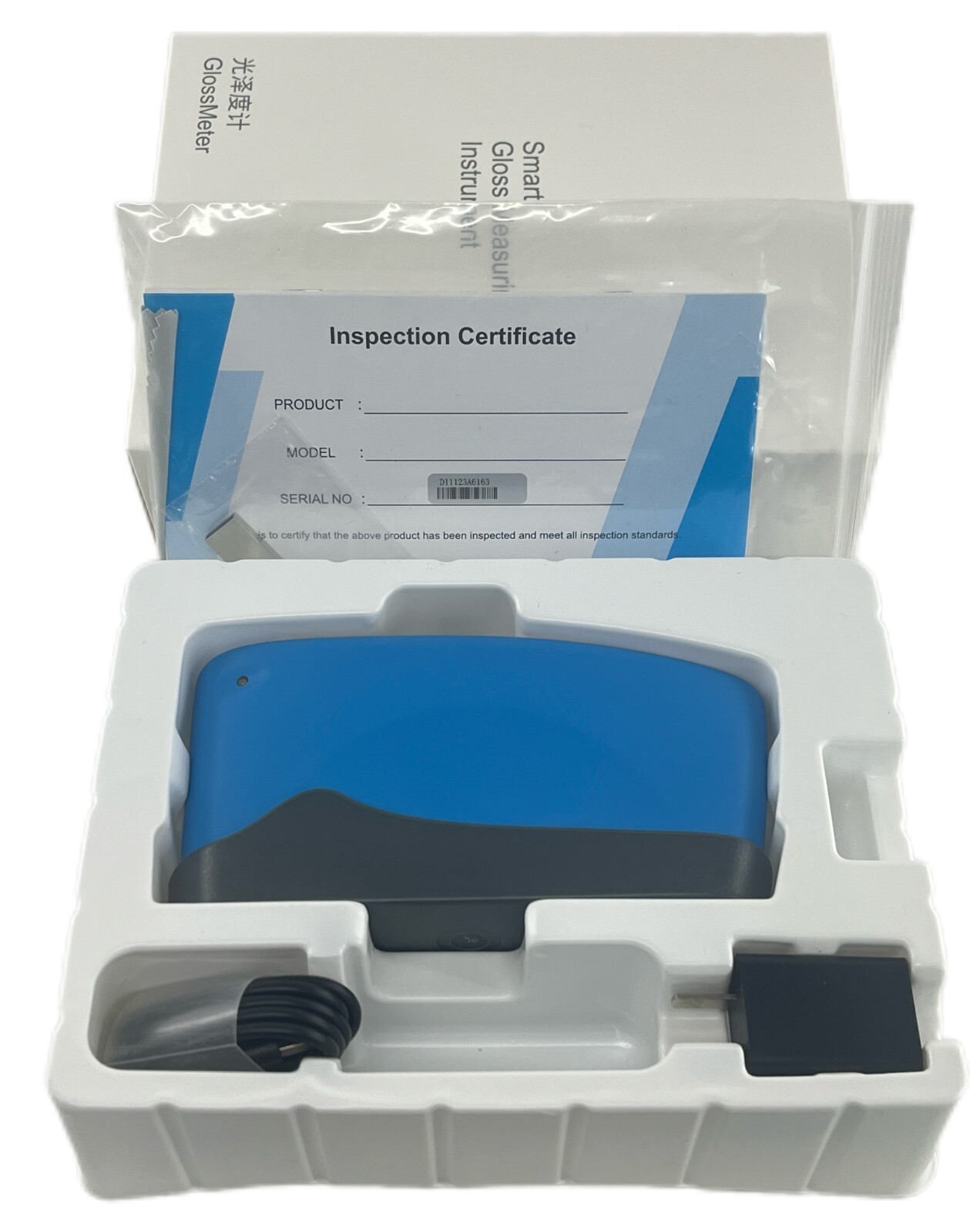 60 Degree Glossmeter Gloss Meter with 0-1000GU Data Storage 100 Standard Samples